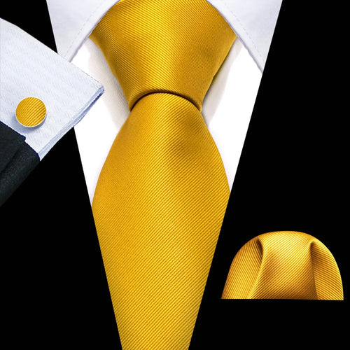 BWG VIP Design Collection Men's Fashion Golden Yellow Twill Jacquard 100% Premium High Quality Silk Ties - Divine Inspiration Styles