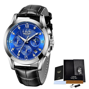 LIGE Women's Fine Fashion Premium Quality Luxury Style Stainless Steel & Leather Bracelet Watch