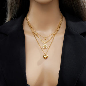 GOLDENSTAR Women's Fine Fashion Stylish Gold Plated Stainless Steel Tree of Life & Heart Shape Jewelry Set