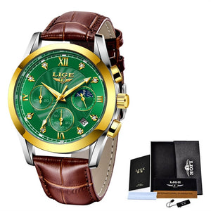LIGE Women's Fine Fashion Premium Quality Luxury Style Stainless Steel & Leather Bracelet Watch