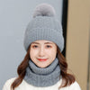 SPK Brand Women's Fashion Black Autumn Winter Knitted Wool Cap & Infinity Scarf Set - Divine Inspiration Styles