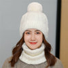 SPK Brand Women's Fashion Yellow Autumn Winter Knitted Wool Cap & Infinity Scarf Set