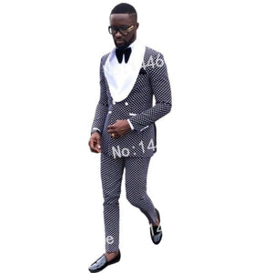 SZSUITS Men's Fashion Suit Sets With Pants Italian Tuxedo Polished Velvet Lapel Blazer Suit Set - Divine Inspiration Styles