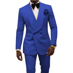 SZSUITS Men's Fashion Suit Sets with Tuxedo & Pants Polished Velvet Lapel Blazer Suit Set - Divine Inspiration Styles