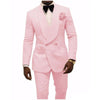 SZSUITS Men's Fashion Suit Sets with Tuxedo & Pants Polished Velvet Lapel Blazer Pink Rose Textured Suit Set - Divine Inspiration Styles