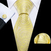 BWG VIP Design Collection Men's Fashion Golden Yellow Geometric Jacquard 100% Premium High Quality Silk Ties - Divine Inspiration Styles