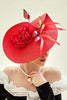 JQS Women's Fine Fashion Black Elegant Butterfly Flower Luxury Style Cocktail & Special Events Celebration Hat