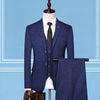 TQSUITS Men's Premium Quality Jacket Vest & Pants 3 Piece Formal Wear Navy Blue Pinstripes Suit Set - Divine Inspiration Styles