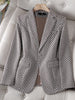 CAROLINE Design Collection Women's Elegant Stylish Fashion Office Professional Woven Plaid Blazer Jacket - Divine Inspiration Styles