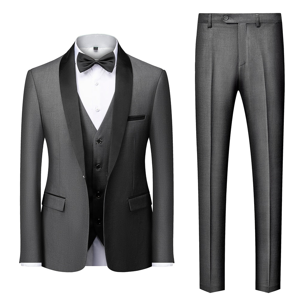 BRADLEY SUITS Men's Fashion Formal 2PCS & 3PCS Tuxedo (Jacket + Pants + Vest) Suit Set - Divine Inspiration Styles