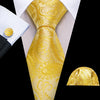 BWG VIP Design Collection Men's Fashion Bright Golden Yellow Jacquard 100% Premium High Quality Silk Ties - Divine Inspiration Styles