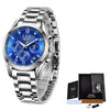 LIGE Women's Fine Fashion Premium Quality Luxury Style Stainless Steel & Leather Bracelet Watch