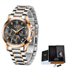 LIGE Women's Fine Fashion Premium Quality Luxury Style Stainless Steel & Leather Bracelet Watch