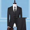 TQSUITS Men's Premium Quality Jacket Vest & Pants 3 Piece Formal Wear Black Pinstripes Suit Set - Divine Inspiration Styles