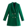 JANE SUITS Women's Elegant Stylish Fashion Office Solid Color Khaki Brown Blazer Jacket - Divine Inspiration Styles
