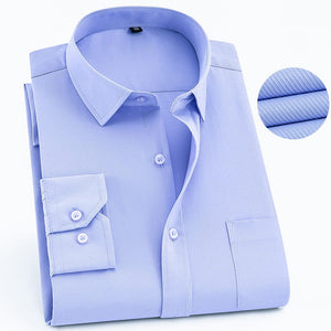 KENTON Men's Fashion Business Formal & Casual Long Sleeves Dress Shirt Classic Trendy Stripe Tuxedo Dress Shirt