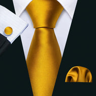 BWG VIP Design Collection Men's Fashion Bright Golden Yellow Jacquard 100% Premium High Quality Silk Ties - Divine Inspiration Styles