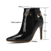 HARTFORD Design Women's Stylish Elegant Fashion Glossy Leather Stiletto Boot Shoes - Divine Inspiration Styles