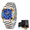 LIGE Women's Fine Fashion Premium Quality Luxury Style Stainless Steel & Leather Bracelet Watch