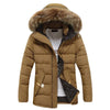 TANGNEST Men's Fashion Black Coat Jacket Fur Hooded Thick Parka Winter Coat Jacket with Sample Guide for Easy Return & Exchange Option for Best Satisfaction - Divine Inspiration Styles