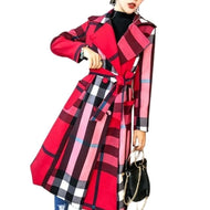 VROSE Design Women's Fine Fashion Vintage Plaid Elegant Luxury Designer Coat Jacket - Divine Inspiration Styles