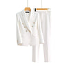 WELLINGTON SUITS Women's Elegant Stylish Office Fashion Light Blue Sky Blue Blazer Jacket & Pants Suit Set