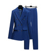 WELLINGTON SUITS Women's Elegant Stylish Office Fashion Red Blazer Jacket & Pants Suit Set