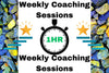 Advertisement for weekly coaching sessions with a timer graphic and colorful stones on a white background.