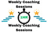 Promotional graphic for weekly coaching sessions with a timer icon and text.