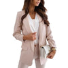 YIHA Women's Elegant Stylish Fashion Office Business Professional Khaki Beige Blazer Jacket - Divine Inspiration Styles