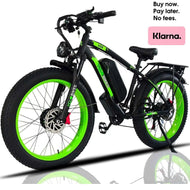 YQ Electric Bicycle Fast Speed 3000W 48V 26" Black & Green Smart Dual Motor EBike 35-37MPH Electric City Cruiser & Mountain Bike