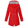 RTSHINE Women's Fashion Stylish Red Hooded Light Jacket Raincoat Zipper Jacket - Divine Inspiration Styles