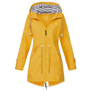 RTSHINE Women's Fashion Stylish Red Hooded Light Jacket Raincoat Zipper Jacket - Divine Inspiration Styles