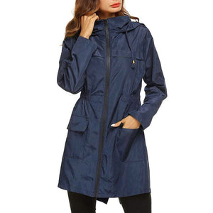 RTSHINE Women's Fashion Stylish Red Hooded Light Jacket Raincoat Zipper Jacket - Divine Inspiration Styles