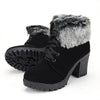 HARTFORD Design Women's Fashion Lace-Up Riding Boots Stylish Plush Fur Winter Boots - Divine Inspiration Styles