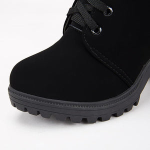 HARTFORD Design Women's Fashion Lace-Up Riding Boots Stylish Plush Fur Winter Boots - Divine Inspiration Styles