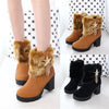 HADARA Design Women's Fashion Star Statement Plush Fur Stylish Ankle Boots - Divine Inspiration Styles
