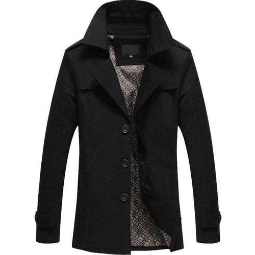 CECE Design Men's Fashion Premium Quality Black Classic Design Long Trench Coat Jacket - Divine Inspiration Styles