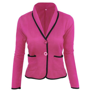 JKS Women's Stylish Elegant Fashion 2-Buttons Premium Quality Shawl Lapel Jacket - Divine Inspiration Styles