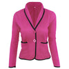 JASMINE SUITS Women's Stylish Elegant Fashion 2-Buttons Premium Quality Fuchsia Pink Magenta Pink Shawl Lapel Jacket - Divine Inspiration Styles