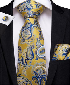 DBG VIP Design Collection Men's Fashion Golden Yellow & Red Light House Abstract 100% Premium Quality Silk Ties - Divine Inspiration Styles