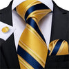 DBG VIP Design Collection Men's Fashion Golden Yellow & Red Light House Abstract 100% Premium Quality Silk Ties - Divine Inspiration Styles