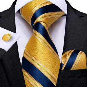 DBG VIP Design Collection Men's Fashion Golden Yellow & Red Light House Abstract 100% Premium Quality Silk Ties - Divine Inspiration Styles