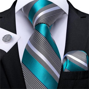 DBG VIP Design Collection Men's Fashion Deep Olive Green & Black Mesh Design 100% Premium Quality Silk Ties - Divine Inspiration Styles