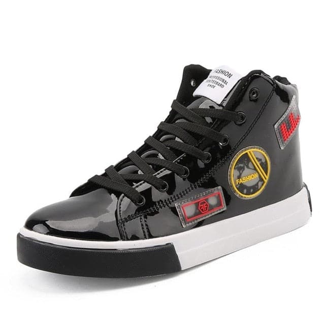 RMEDAL Men's Sports Fashion Metallic Leather Canvas Sneaker Shoes - Divine Inspiration Styles