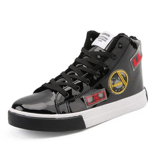 RMEDAL Men's Sports Fashion Metallic Leather Canvas Sneaker Shoes - Divine Inspiration Styles