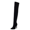 DORA Women's Elegant Fine Fashion Soft Lining Velvet Suede Thigh High Dress Boots - Divine Inspiration Styles