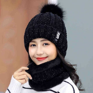 SPK Brand Women's Winter Fashion Gray Knitted Beanie Cap & Infinity Scarf - Divine Inspiration Styles