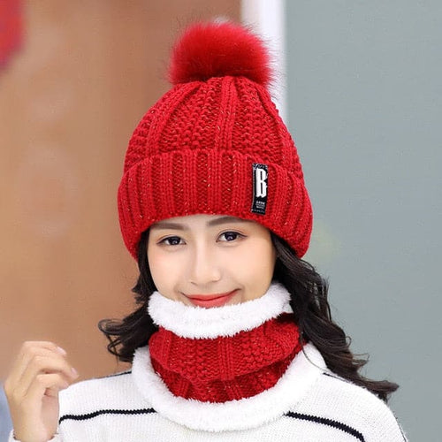 SPK Brand Women's Winter Fashion Knitted Beanie Cap & Infinity Scarf - Divine Inspiration Styles