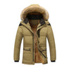 HQI Men's Classic Sports Fashion Light Khaki Brown Coat Jacket Fur Collar Hooded Thick Parka Winter Coat Jacket - Divine Inspiration Styles